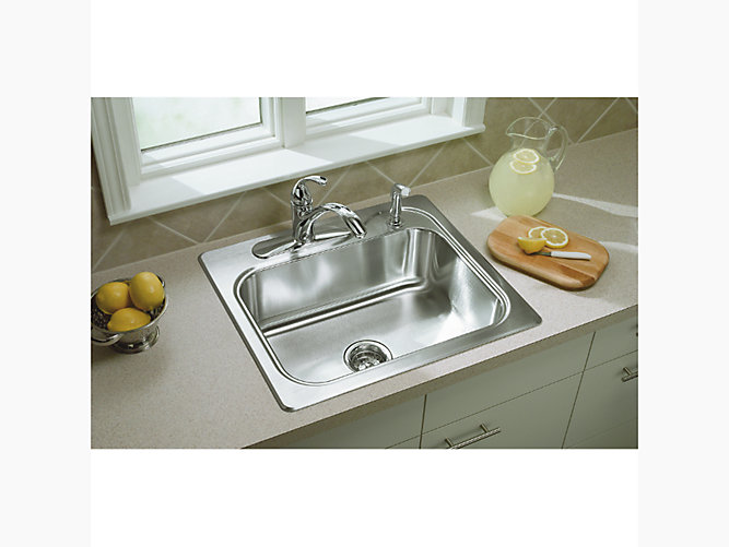 Southhaven®Top-Mount Single-Bowl Kitchen Sink, 25" x 22" x 8"-0-large